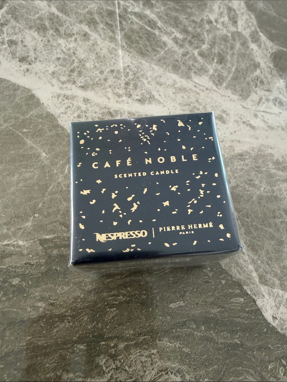 NWT - Nespresso Café Noble Scented Candle - Navy & Gold Accents